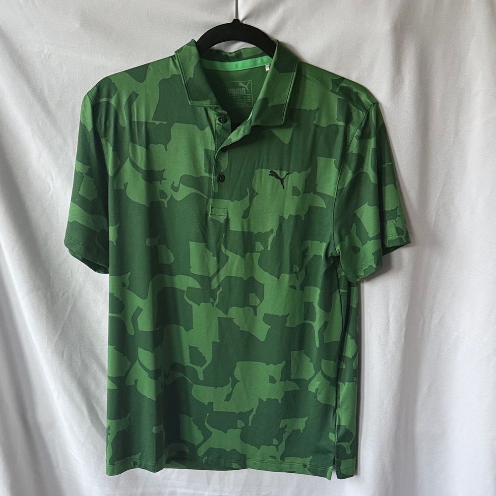 Puma Green Camouflage Short Sleeve Polo